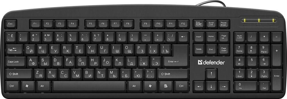 Клавиатура USB OFFICE HB-910 RU BLACK 45910 DEFENDER - оптом у дистрибьютора ELKO