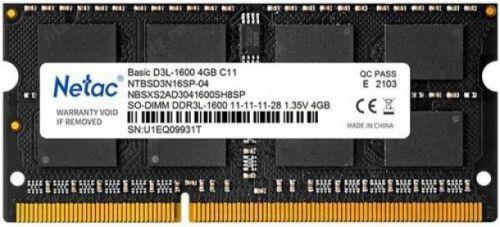 Модуль памяти для ноутбука SODIMM 4GB DDR3L-1600 NTBSD3N16SP-04 NETAC - оптом у дистрибьютора ELKO