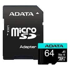 Карта памяти MICRO SDXC 64GB W/ADAP. AUSDX64GUI3V30SA2-RA1 ADATA - оптом у дистрибьютора ELKO