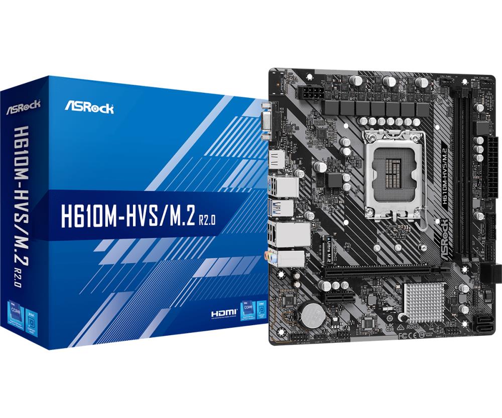 Материнская плата H610 S1700 MATX H610M-HVS/M.2 R2.0 ASROCK - оптом у дистрибьютора ELKO