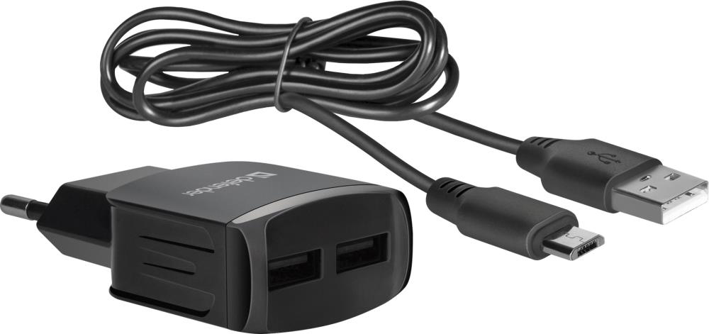Адаптер питания UPC-21 5V/2.1A 2XUSB 83581 DEFENDER - оптом у дистрибьютора ELKO