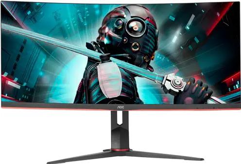 Монитор AOC 34" CU34G2X Black, Curved 1500R, 21:9, VA, 3440x1440, 4ms, 300cd, 144Hz, 2xHDMI, 2xDP, 4xUSB, HAS - оптом у дистрибьютора ELKO
