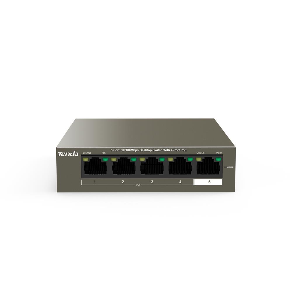 Коммутатор 5PORT 10/100M TEF1105P-4-38W TENDA - оптом у дистрибьютора ELKO