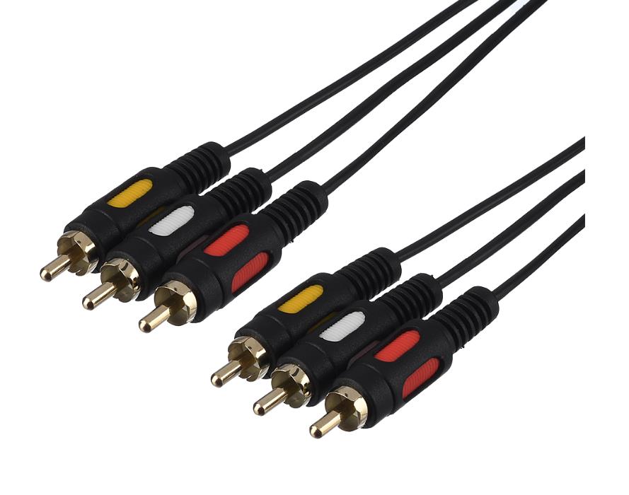 Кабель 3XRCA (M)/3XRCA (M) 5M 00-00027486 BLACK GOPOWER - оптом у дистрибьютора ELKO
