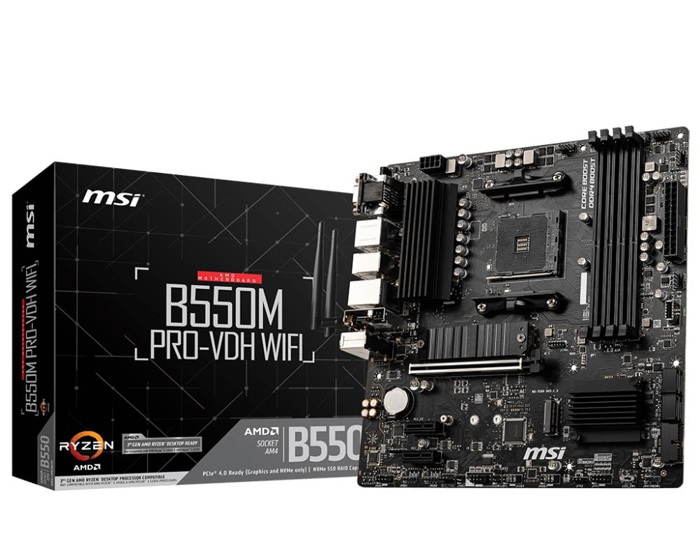 Материнская плата AMD B550 SAM4 MATX B550M PRO-VDH WIFI MSI - оптом у дистрибьютора ELKO