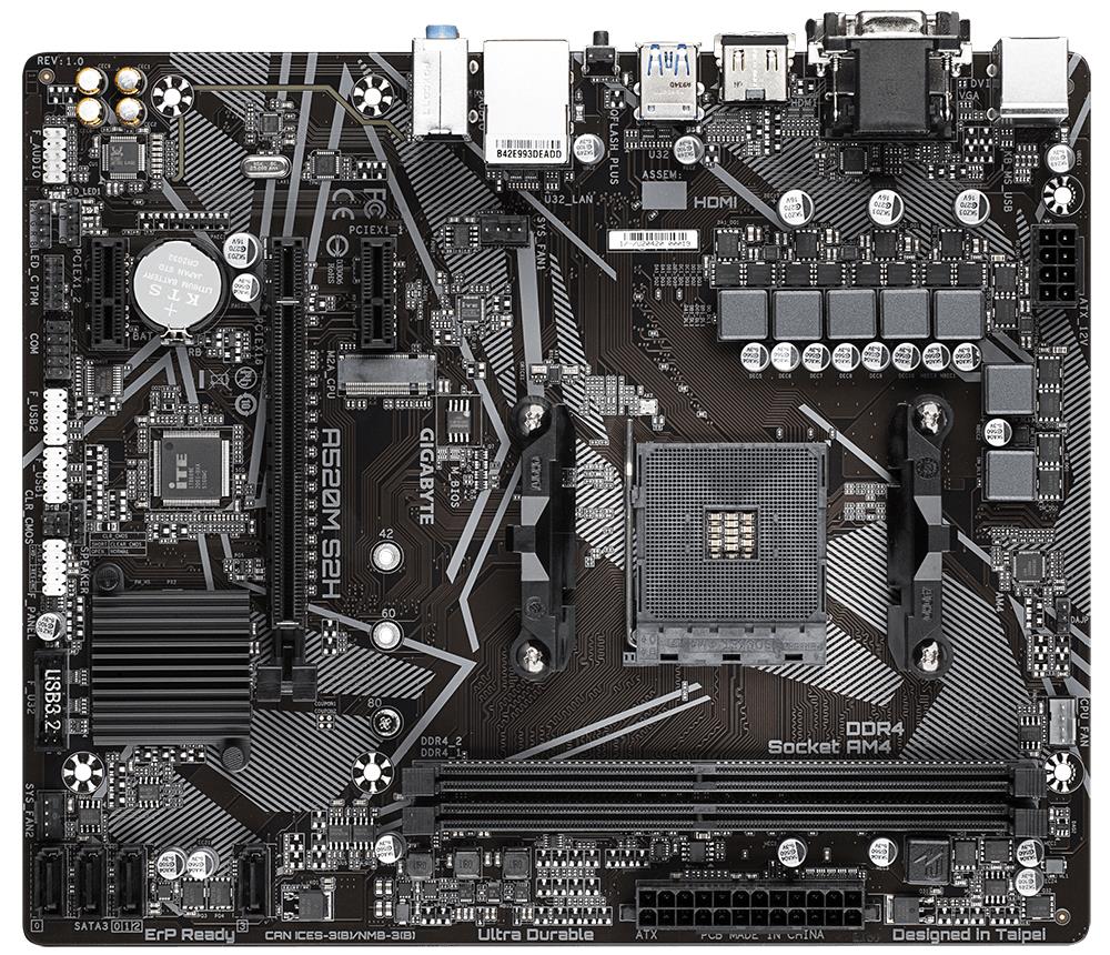 Материнская плата AMD A520 SAM4 MATX A520M S2H 1.3 GIGABYTE - оптом у дистрибьютора ELKO