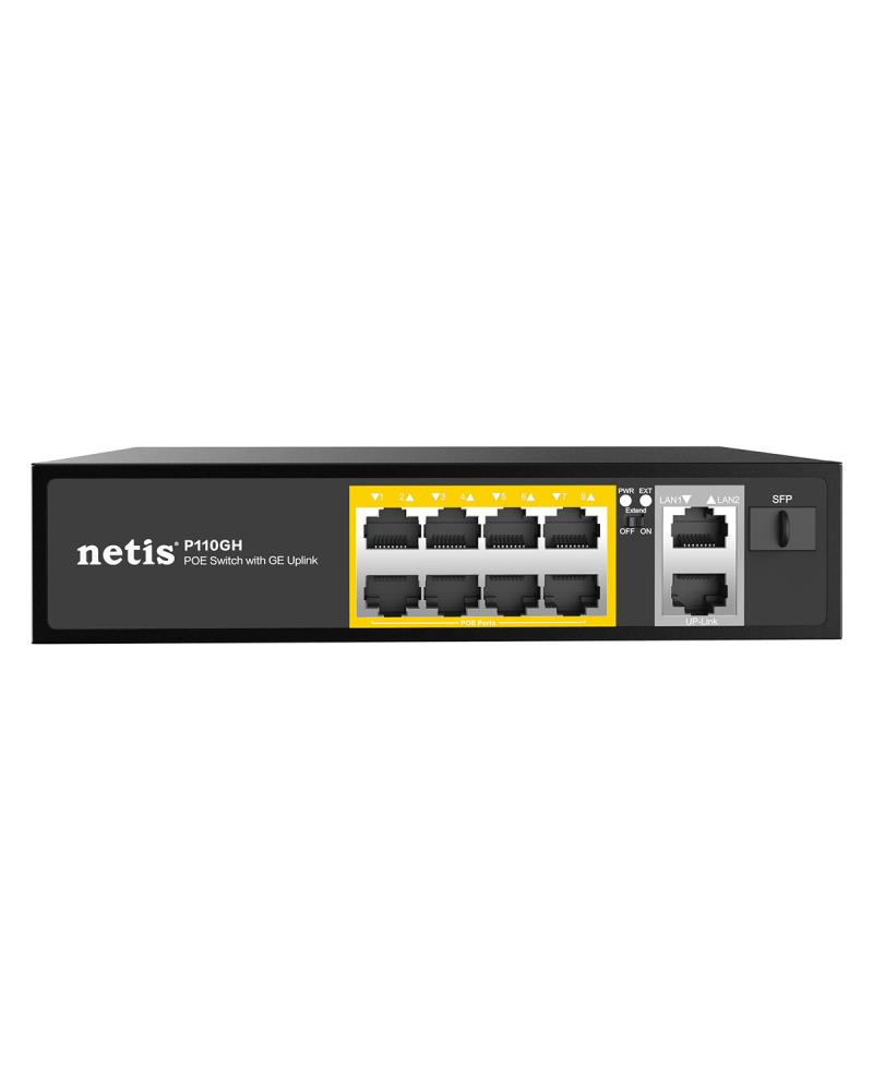 Коммутатор 10PORT 10/100M 8POE+2XGE+SFP P110GH NETIS - оптом у дистрибьютора ELKO