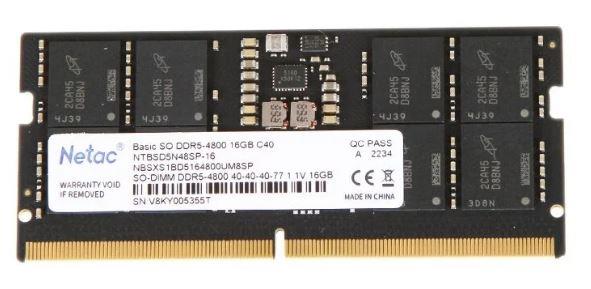 Модуль памяти для ноутбука SODIMM 16GB DDR5-4800 NTBSD5N48SP-16 NETAC - оптом у дистрибьютора ELKO