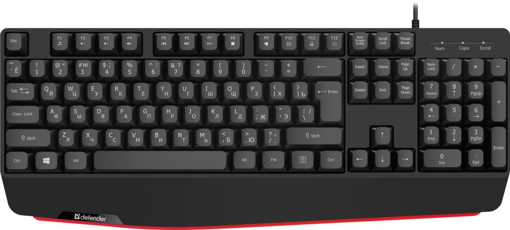 Клавиатура ATOM HB-546 RU BLACK 45546 1.8M DEFENDER - оптом у дистрибьютора ELKO