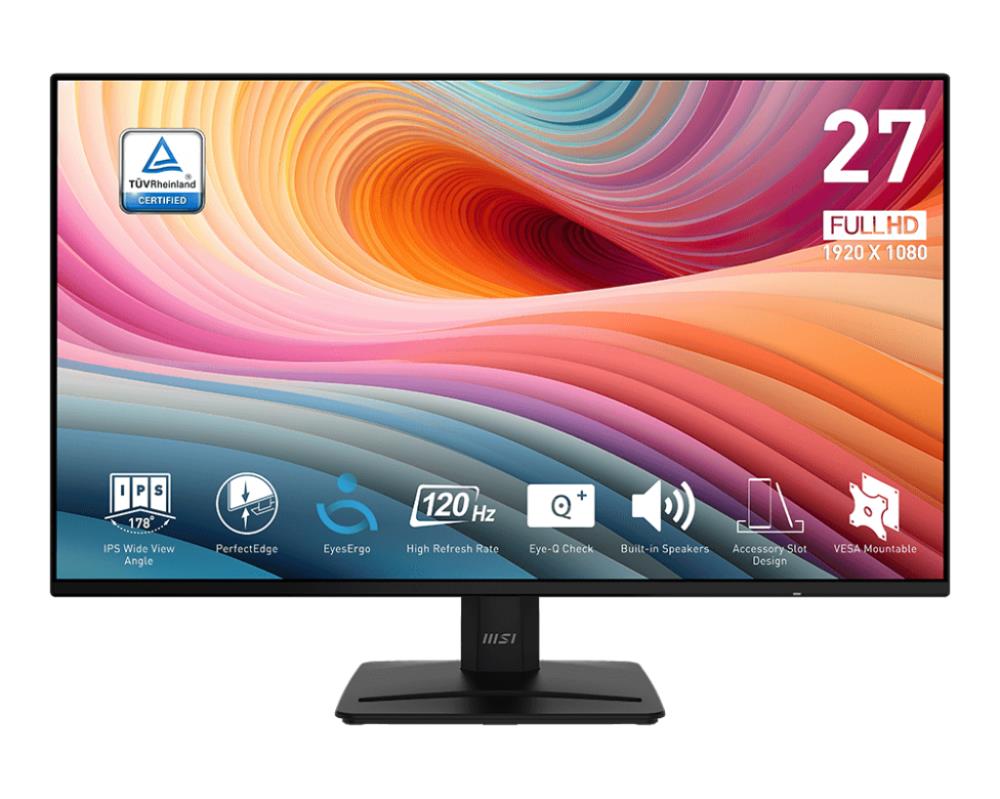Монитор MSI 27" PRO MP271A E2 Black, 16:9, IPS, 1920x1080, 1ms, 300cd, 120Hz, 1xVGA, 1xHDMI, 1xDP, SPK - оптом у дистрибьютора ELKO