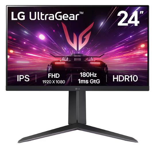 Монитор LG 23.8" 24GS65F-B Black, 16:9, IPS, 1920 x 1080, 1ms, 300cd, 180Hz, 1xHDMI, 1xDP, HAS - оптом у дистрибьютора ELKO