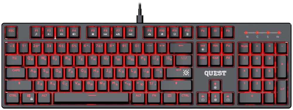 Клавиатура MECHANICAL QUEST GK-596 RU 45596 BLK DEFENDER 0 - оптом у дистрибьютора ABSOLUTETRADE