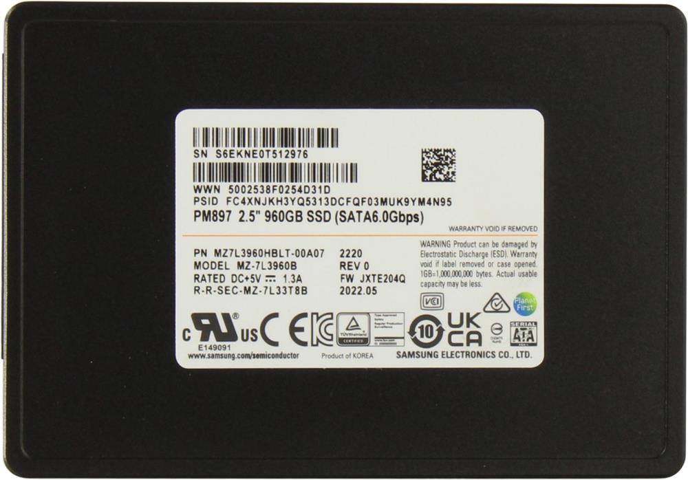 SSD жесткий диск SATA2.5" 960GB PM897 TLC MZ7L3960HBLT-00A07 SAMSUNG - оптом у дистрибьютора ELKO