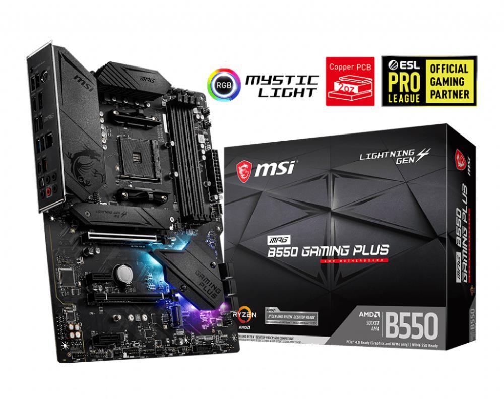 Материнская плата AMD B550 SAM4 ATX MPG B550 GAMING PLUS MSI - оптом у дистрибьютора ELKO