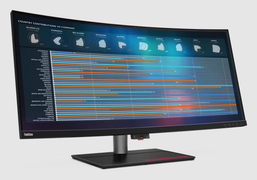 Монитор Lenovo 39.7" P40w-20 Black/Red Curved 2500R, 21:9, IPS, 5120 x 2160, 4ms, 300cd, 75Hz, 1xHDMI, 1xDP, 2xThunderbolt, 4xUSB, USB-C, LAN, HAS - оптом у дистрибьютора ELKO