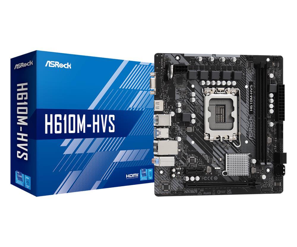 Материнская плата H610 S1700 MATX H610M-HVS ASROCK - оптом у дистрибьютора ELKO