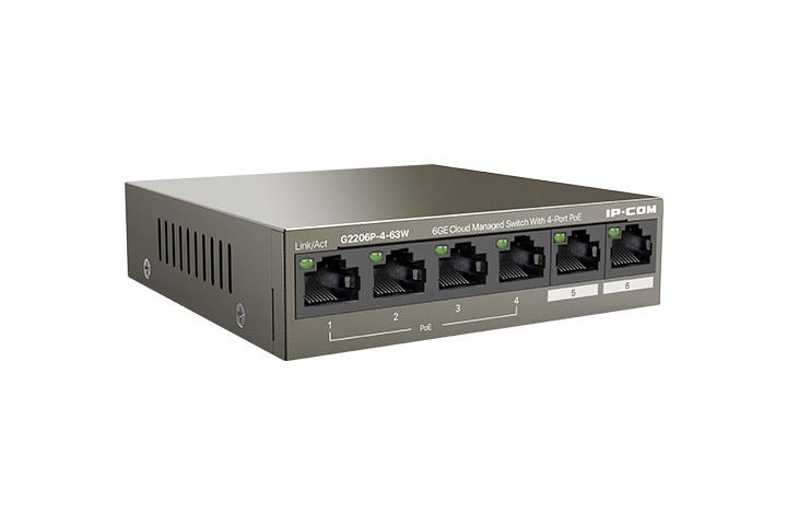 Коммутатор 6GEPORT 4POE G2206P-4-63W IP-COM - оптом у дистрибьютора ELKO