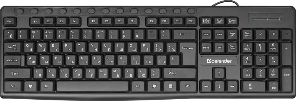 Клавиатура USB ACTION HB-719 RU BLACK 45719 DEFENDER - оптом у дистрибьютора ELKO