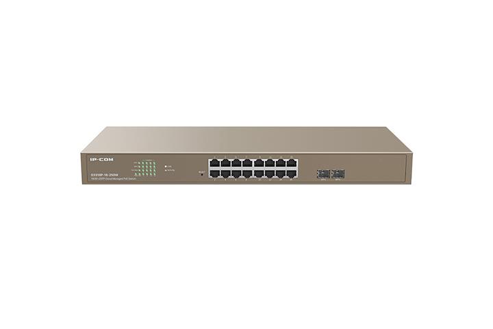 Коммутатор 16GE/2SFP POE MANAGED G3318P-16-250W IP-COM - оптом у дистрибьютора ELKO
