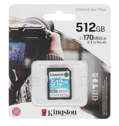Карта памяти SDXC 512GB C10 CANVAS SDG3/512GB KINGSTON - оптом у дистрибьютора ELKO