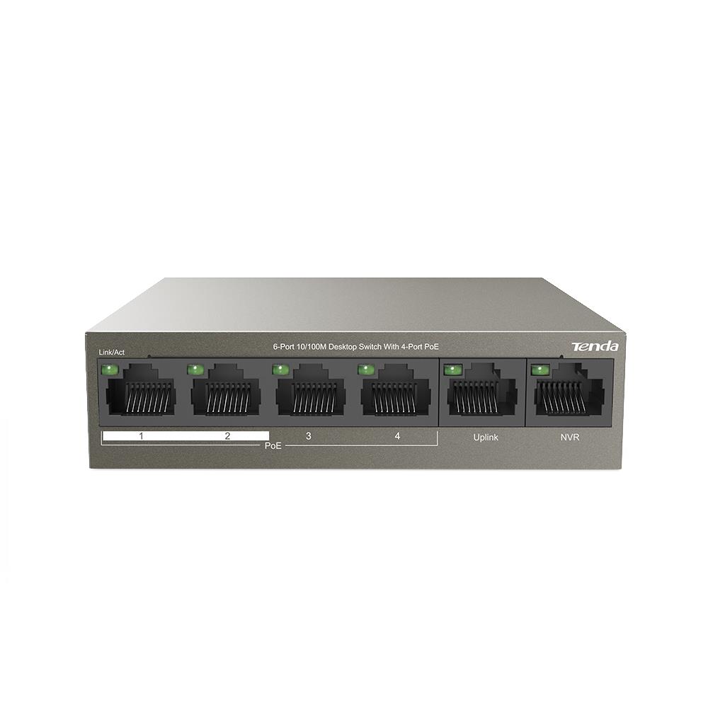 Коммутатор 6PORT 100M 4POE TEF1106P-4-63W TENDA - оптом у дистрибьютора ELKO