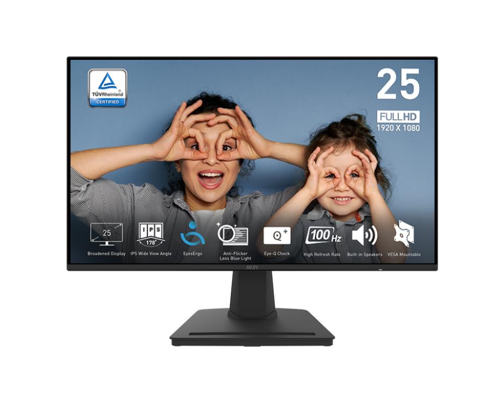 Монитор MSI 24.5" PRO MP252 16:9, IPS, 1920x1080, 4ms, 300cd, 100Hz, 1xHDMI, 1xDP, SPK - оптом у дистрибьютора ELKO