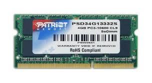 Модуль памяти для ноутбука SODIMM 4GB DDR3-1333 PSD34G13332S PATRIOT - оптом у дистрибьютора ELKO