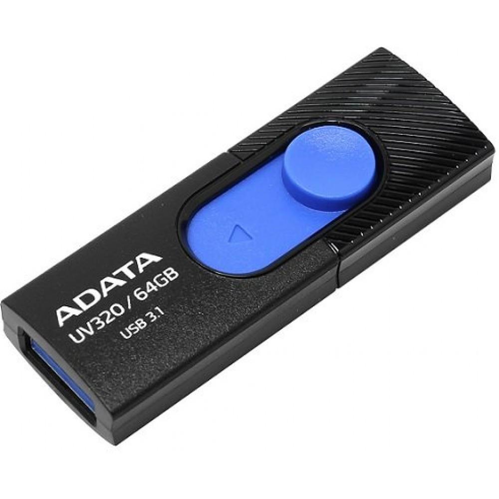 Флэш-накопитель 64GB AUV320-64G-RBKBL BL\BLUE ADATA - оптом у дистрибьютора ELKO