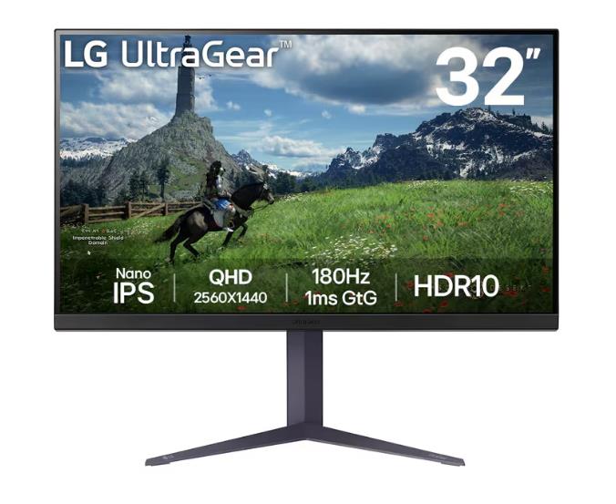 Монитор LG 31.5" 32GS85Q-B Gray/Violet, 16:9, IPS, 2560x1440, 1ms, 350cd, 180Hz, 2xHDMI, DP, 2xUSB, HAS - оптом у дистрибьютора ELKO