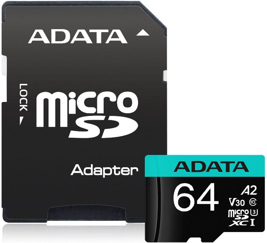 Карта памяти MICRO SDXC 64GB W/ADAP. AUSDX64GUII3CL10-CA1 ADATA - оптом у дистрибьютора ELKO