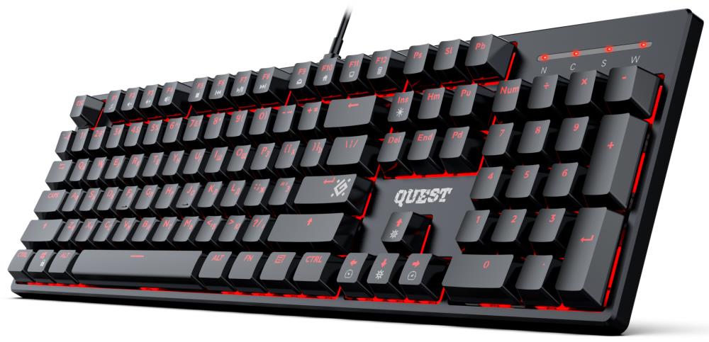 Клавиатура MECHANICAL QUEST GK-596 RU 45596 BLK DEFENDER 1 - оптом у дистрибьютора ABSOLUTETRADE 