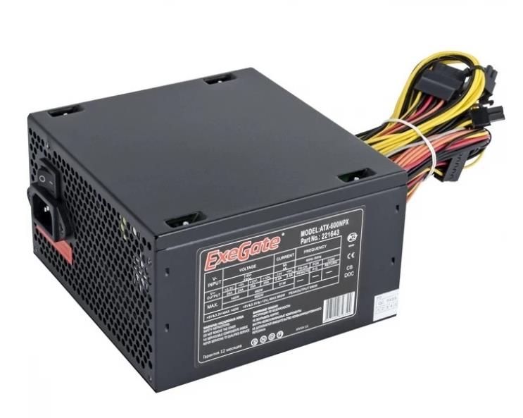 Блок питания ATX 600W 600NPX BLACK EX221643RUS EXEGATE - оптом у дистрибьютора ELKO