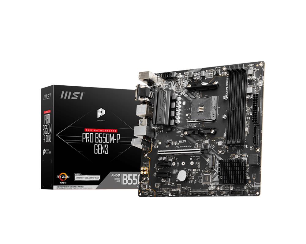 Материнская плата AMD B550 SAM4 MATX PRO B550M-P GEN3 MSI - оптом у дистрибьютора ELKO