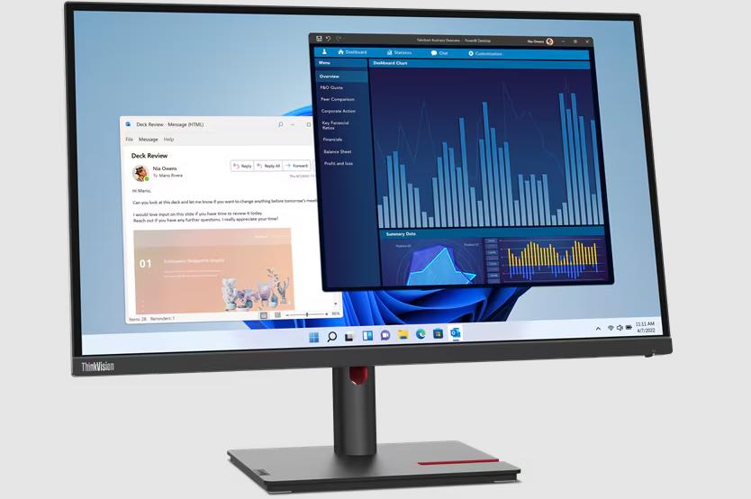 Монитор Lenovo 27" T27p-30 Black/Red, 16:9, IPS, 3840x2160, 4ms, 350cd, 60Hz, 1xHDMI, 1xDP, USB-C, 4xUSB, LAN, HAS - оптом у дистрибьютора ELKO