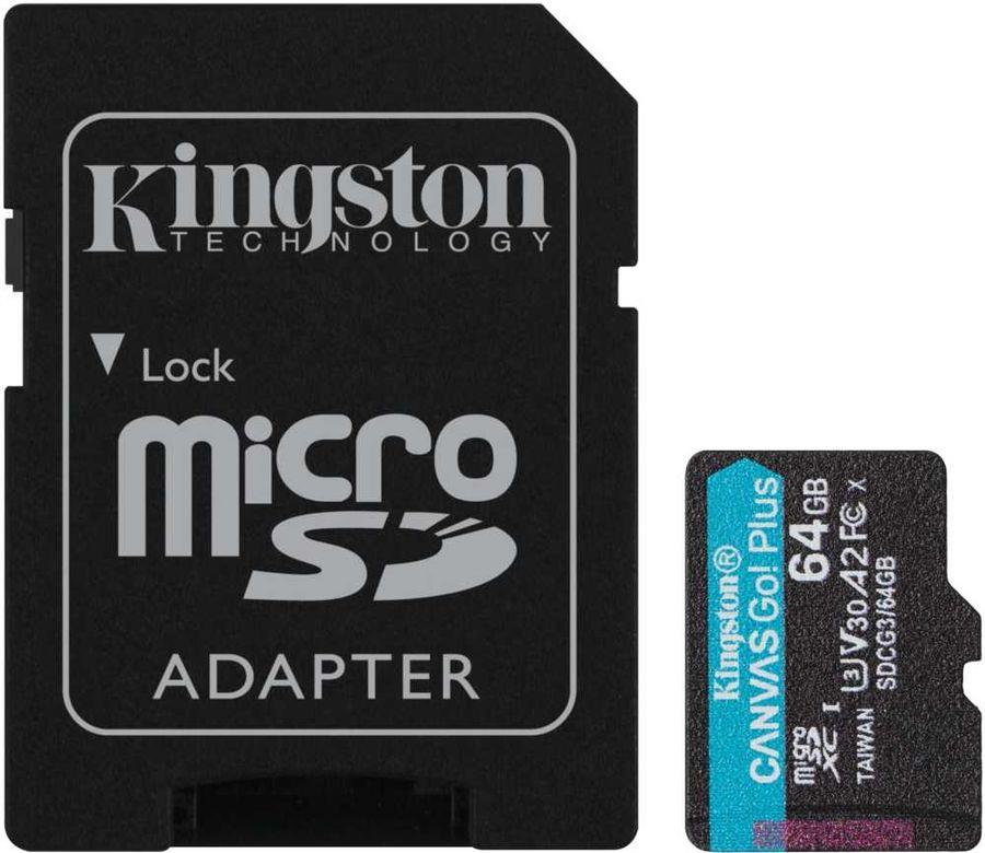 Карта памяти MICRO SDXC 64GB UHS-I W/ADAPTER SDCG3/64GB KINGSTON - оптом у дистрибьютора ELKO
