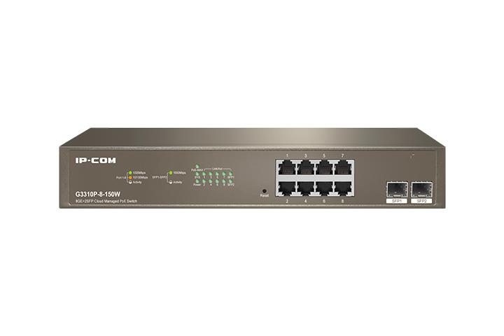 Коммутатор 8GE/2SFP POE MANAGED G3310P-8-150W IP-COM - оптом у дистрибьютора ELKO