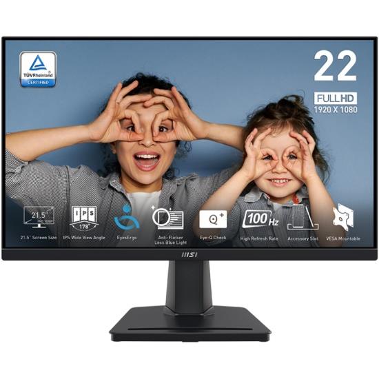 Монитор MSI 21.5" PRO MP225 Black, 16:9, IPS, 1920x1080, 1ms, 250cd, 100Hz, 1xVGA, 1xHDMI - оптом у дистрибьютора ELKO