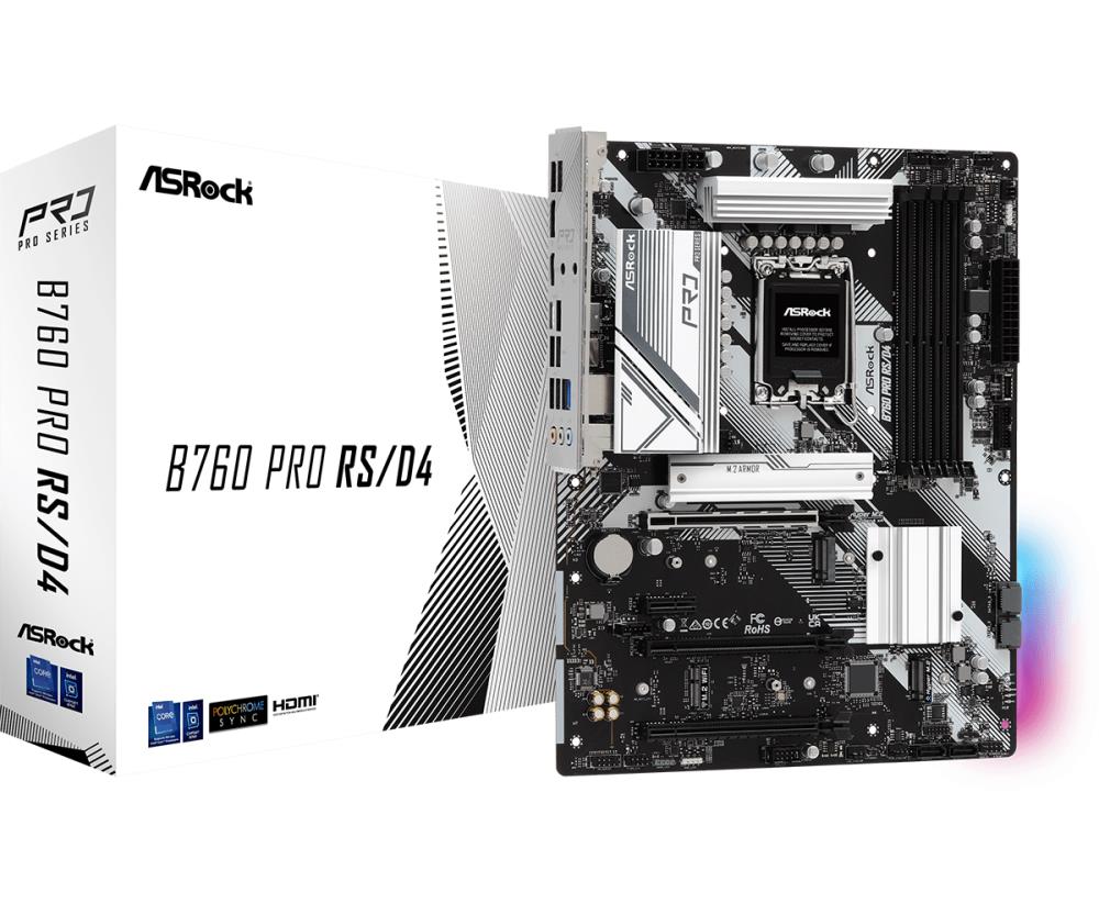 Материнская плата B760 S1700 ATX B760 PRO RS/D4 ASROCK - оптом у дистрибьютора ELKO