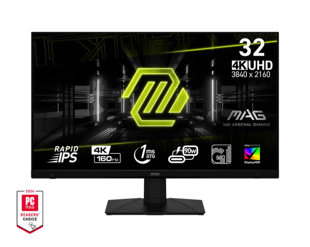 Монитор MSI 32'' MAG 322UPF Black, 16:9, IPS, 3840x2160, 1ms, 350cd, 160Hz, 2xHDMI, 1xDP, 3xUSB, 1xUSB-C, HAS - оптом у дистрибьютора ELKO