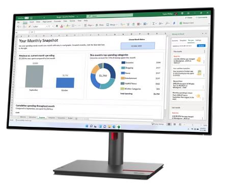 Монитор Lenovo 27" P27h-30 Black/Red, 16:9, IPS, 2560x1440, 4ms, 350cd, 60Hz, 1xHDMI, DP in, DP out, USB-C, 4xUSB, LAN, SPK, HAS - оптом у дистрибьютора ELKO