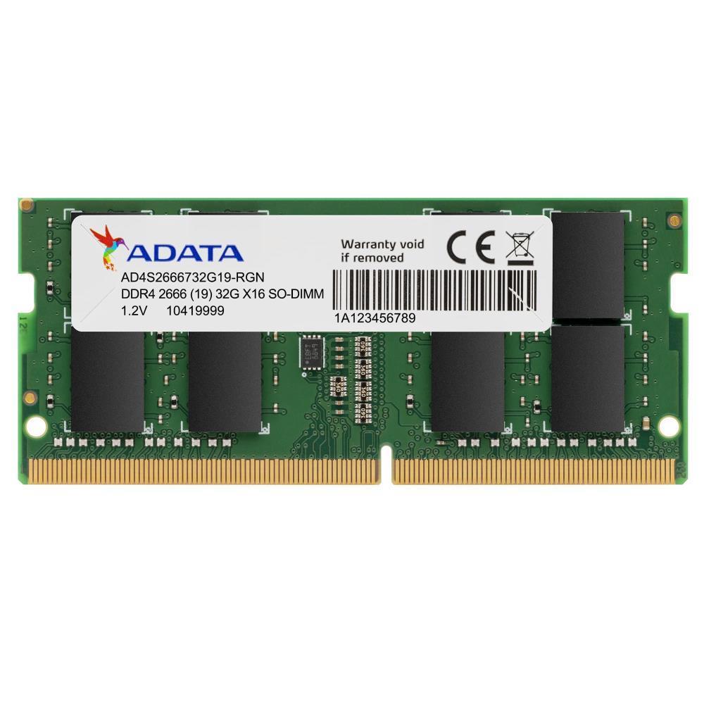 Модуль памяти для ноутбука SODIMM 16GB DDR4-2666 AD4S266616G19-SGN ADATA - оптом у дистрибьютора ELKO