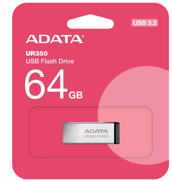 Флэш-накопитель USB3.2 64G BLACK UR350-64G-RSR/BK ADATA - оптом у дистрибьютора ELKO