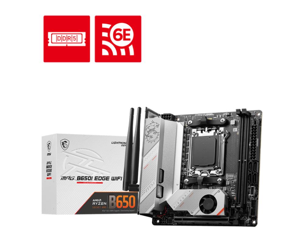 Материнская плата AMD B650 SAM5 MITX MPG B650I EDGE WIFI MSI - оптом у дистрибьютора ELKO
