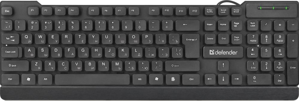 Клавиатура USB ELEMENT HB-190 RU BLACK 45191 DEFENDER - оптом у дистрибьютора ELKO