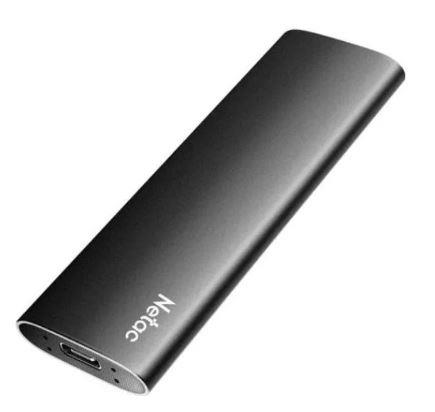 SSD внешний жесткий диск 500GB USB-C BLACK NT01ZSLIM-500G-32BK NETAC - оптом у дистрибьютора ELKO
