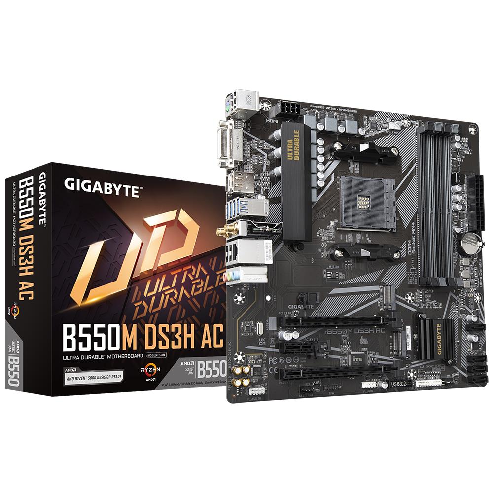 Материнская плата AMD B550 SAM4 MATX B550M DS3H AC 1.5 GIGABYTE - оптом у дистрибьютора ELKO